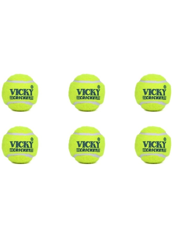 فيكي Cricket Ball Tennis Heavy Pack Of 6 Yellow Color  - Image 3