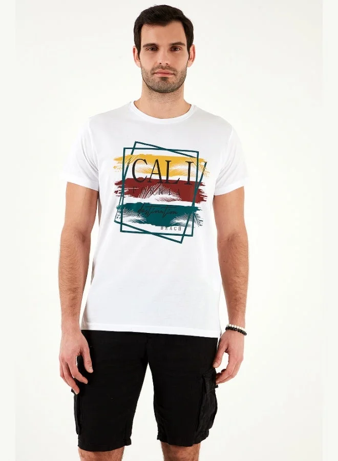 Buratti  Buratti Cotton Slim Fit Crew Neck T Shirt Men's T SHIRT 541CALIFORNIA24  | Best Price UAE