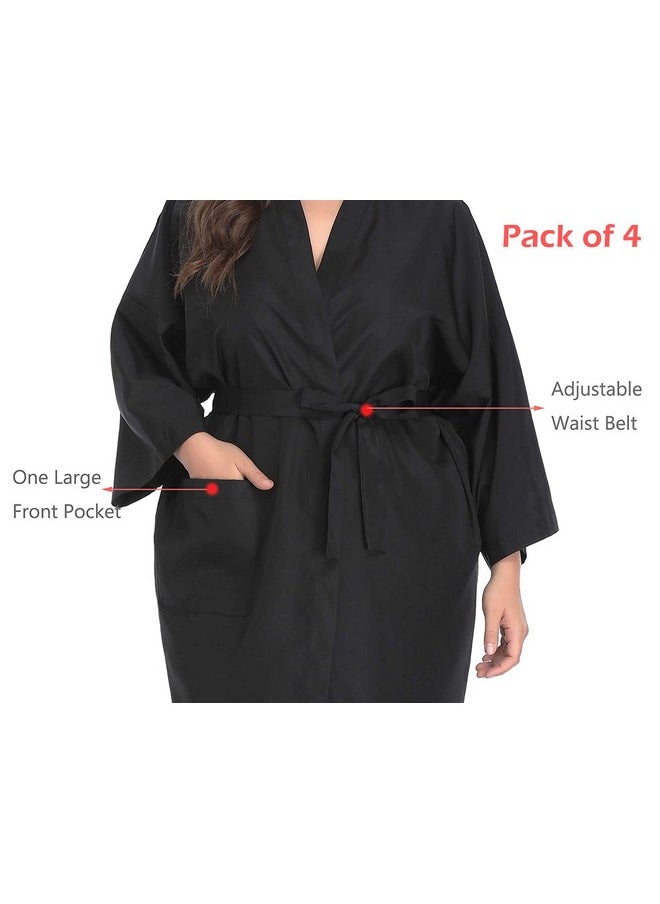 Perfehair PERFEHAIR Salon Client Gown Robes Cape, Pack of 4, Hairdressing Gown Smock for Hair Stylist to Hair Cutting, Hair Coloring-Black  - Image 4