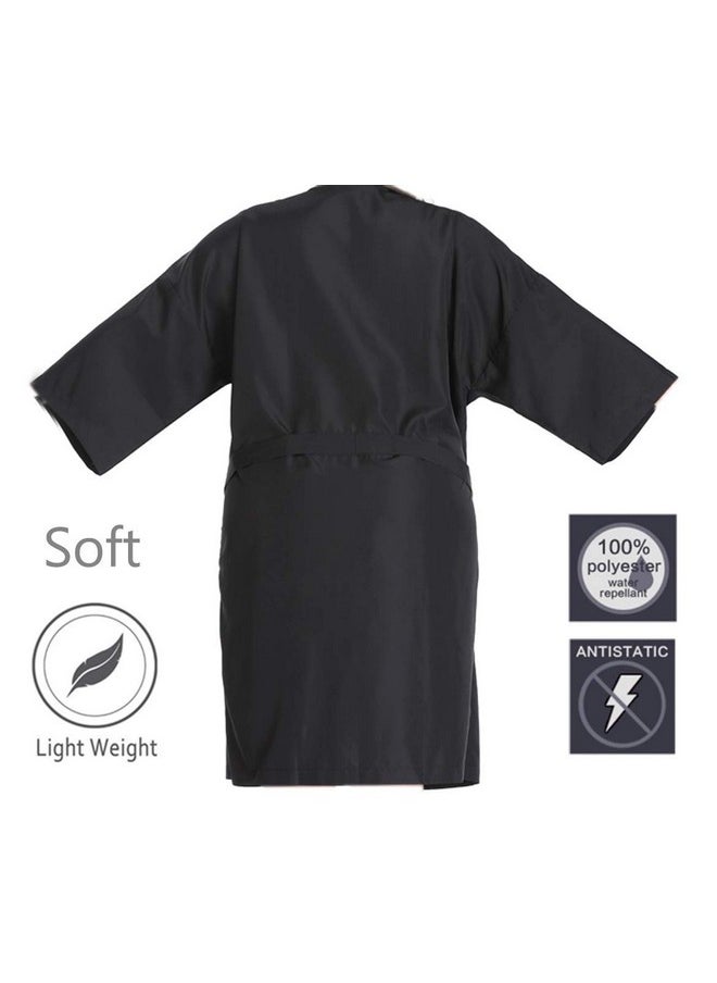 Perfehair PERFEHAIR Salon Client Gown Robes Cape, Pack of 4, Hairdressing Gown Smock for Hair Stylist to Hair Cutting, Hair Coloring-Black  - Image 3
