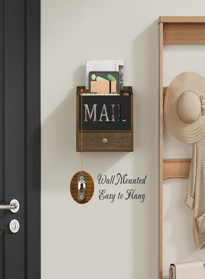 YINMIT Mail Organizer Countertop with 3 Compartments and Drawer, Mail Holder for Desk, Mail Sorter, Mail Organizer Wall Mounted, Countertop Desk Office Accessories Organizer for File Paper Folder - Image 5