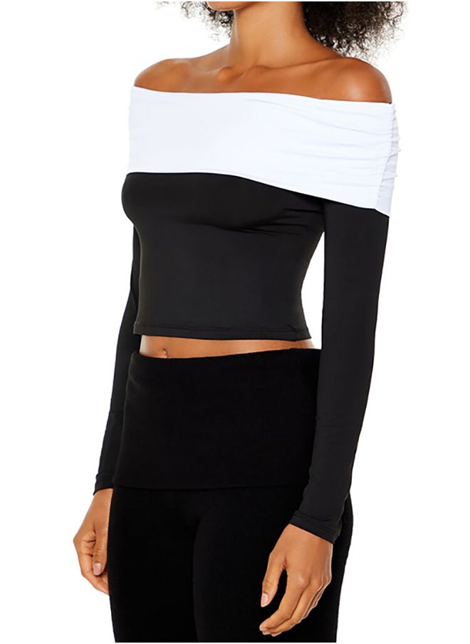 FOREVER 21 Colorblock Off-the-Shoulder Top  - Image 2
