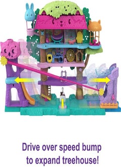 Polly Pocket Polly Pocket Doll House with 2 Micro Dolls and Accessories, Toy Car, Doll Furniture and 4 Pets, Expandable Pet Adventure House  - Image 3