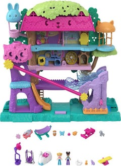 Polly Pocket Polly Pocket Doll House with 2 Micro Dolls and Accessories, Toy Car, Doll Furniture and 4 Pets, Expandable Pet Adventure House  - Image 4