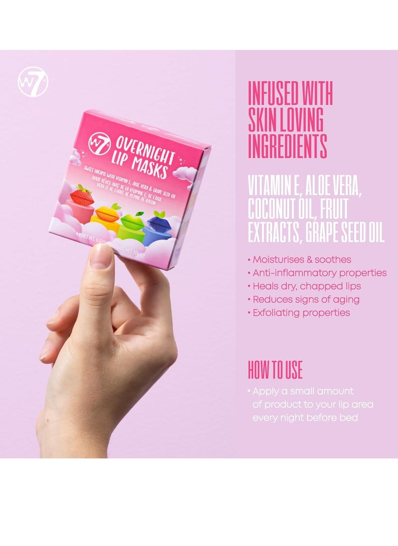 W7 W7 Sweet Dreams Overnight Lip Masks - Stocking Stuffer Gift Set - Lip Treatment with Aloe Vera & Vitamin E - Hydrating, Moisturizing Formula  - Image 3