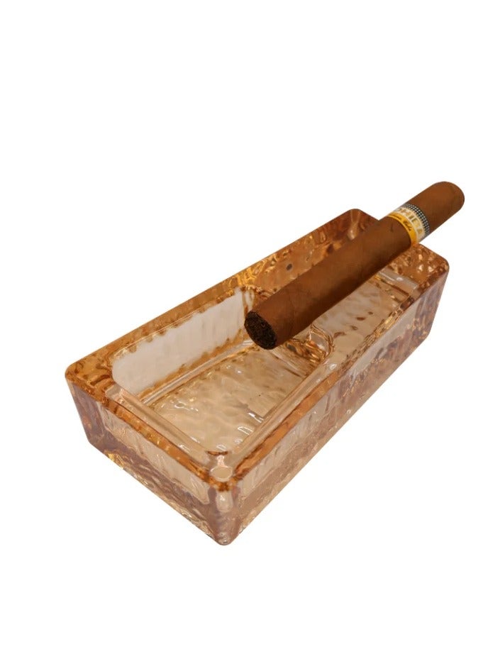Hemingway Luxury Brown Crystal Glass Cigar Ashtray Heavy Duty Heat Resistant Desktop Ash Tray for Office Home Lounge and Gift - Image 5