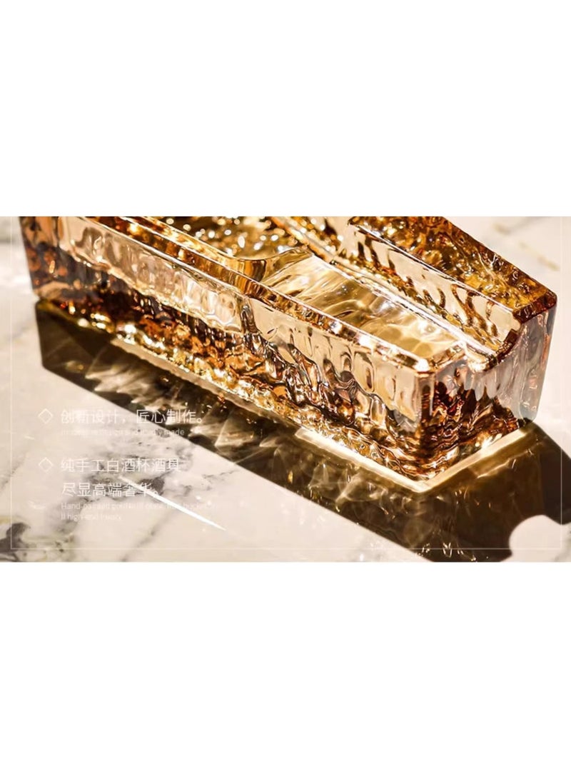 Hemingway Luxury Brown Crystal Glass Cigar Ashtray Heavy Duty Heat Resistant Desktop Ash Tray for Office Home Lounge and Gift - Image 3