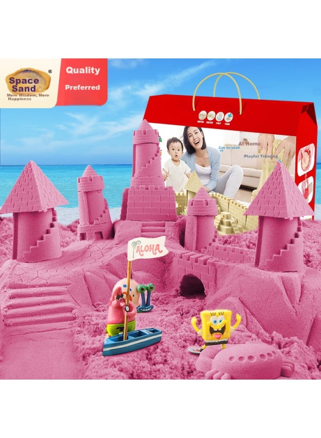 Space Sand Non-toxic 8-jin Sand Set, Children's Play Sand Toy, Non-colored Clay, Pink Dreamy Sand, Beach Gift - Image 1