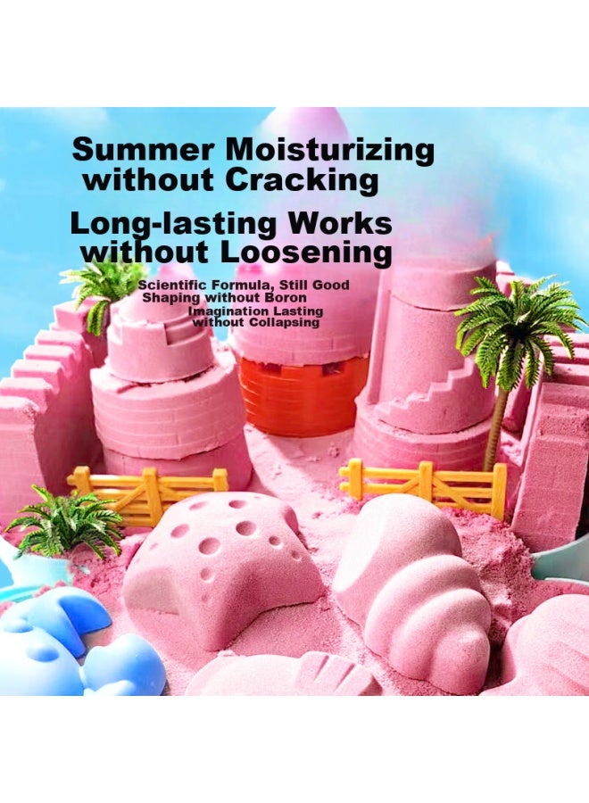 Space Sand Non-toxic 8-jin Sand Set, Children's Play Sand Toy, Non-colored Clay, Pink Dreamy Sand, Beach Gift - Image 3