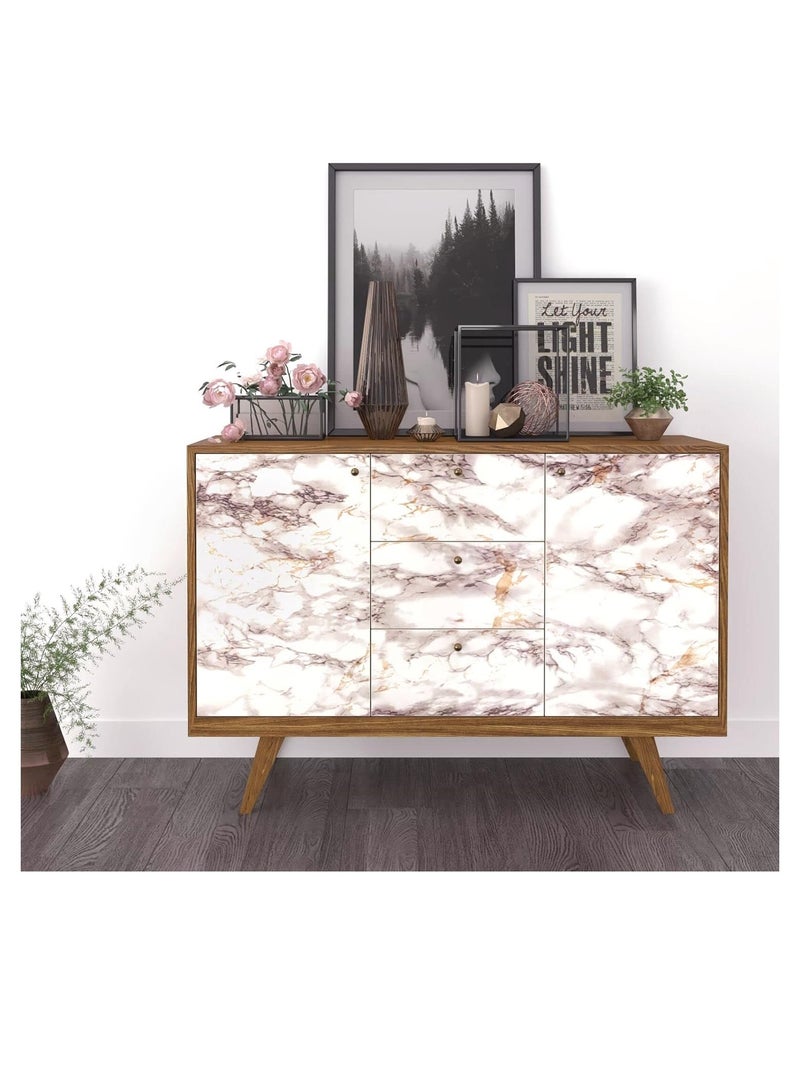 SYOSI White Marble Wallpaper Peel and Stick 15.8x393In Contact Paper Countertop Waterproof Self Adhesive Removable Wall Cabinet Covering for Kitchen Home Décor - Image 4