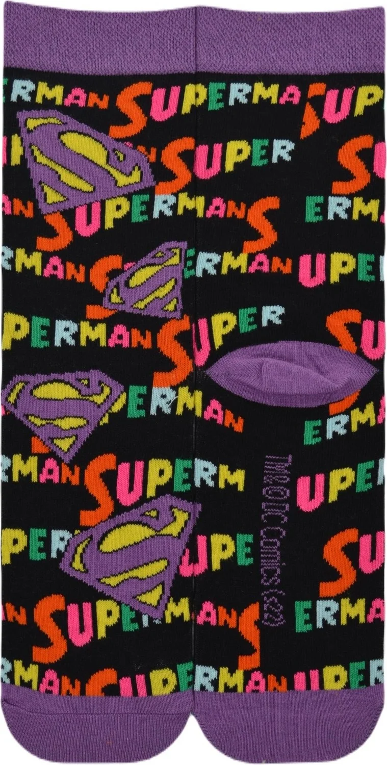 Dode Flora Women's Cartoon Supergirl Patterned Cotton Fun Comfortable Socks