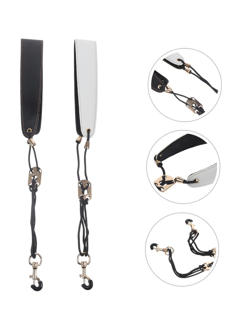 GGOOT 2pcs Saxophone strap saxophone accessories adjustable sax neck strap alto tenor shoulder belt sax harness strap sax leather strap instrument Metal shoulder rest child hanging neck Assorted - Image 2