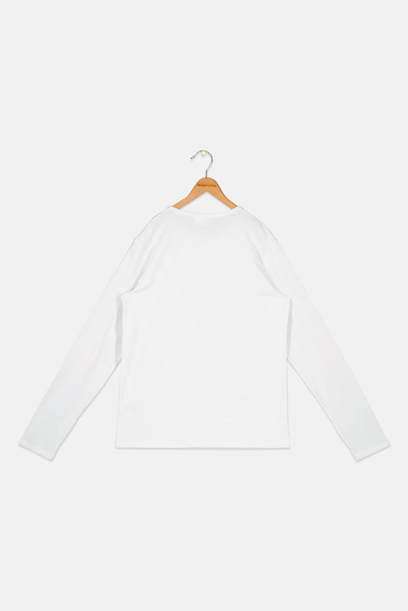 FREDDY Kids Girl Graphic Print Long Sleeves Top, White - Image 2