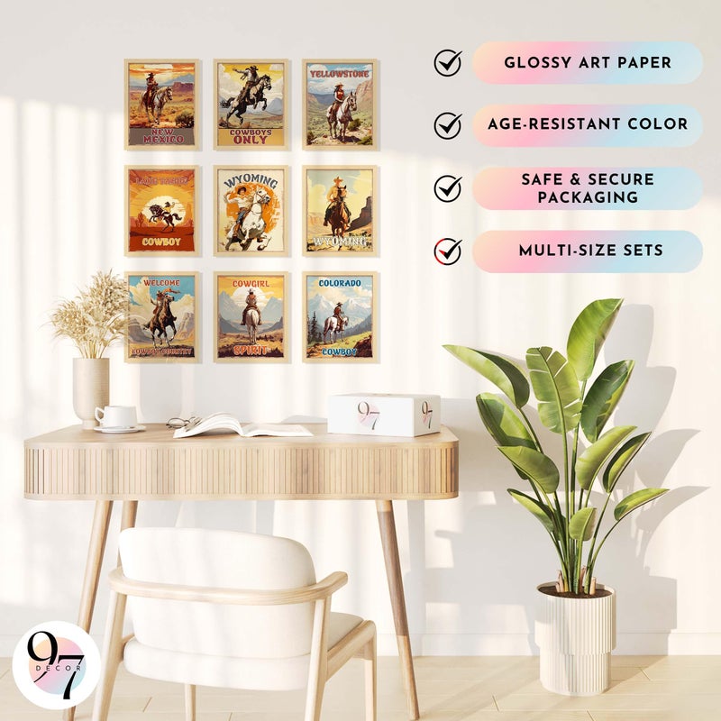 97 Decor Western Cowboys Poster - Vintage Cowboy Decor, Cowboy Western Wall Decor for Bedroom, Southwestern Pictures Cowboys Art Prints, Rustic Posters for Home (8x10 UNFRAMED) - Image 5