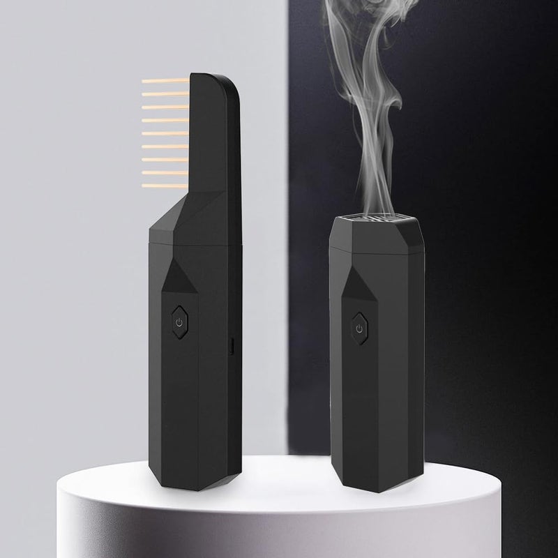 مشط شعر HEXAR 2 في 1 مع موقد كهربائي للبخور، من نوع USB-C، مخصص للنساء، قابل لإعادة الشحن وسهل الحمل. - Image 1