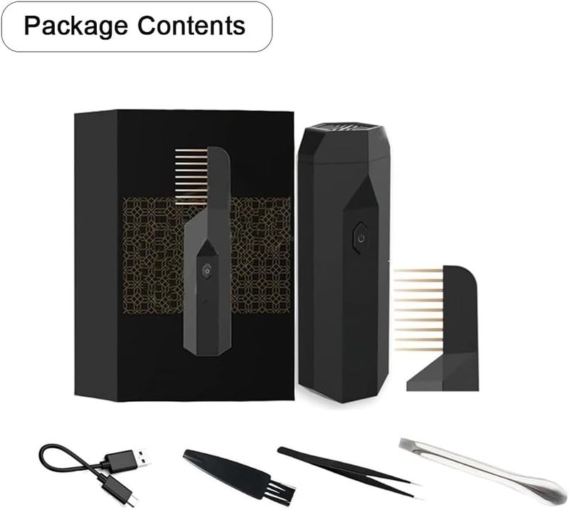 مشط شعر HEXAR 2 في 1 مع موقد كهربائي للبخور، من نوع USB-C، مخصص للنساء، قابل لإعادة الشحن وسهل الحمل. - Image 3