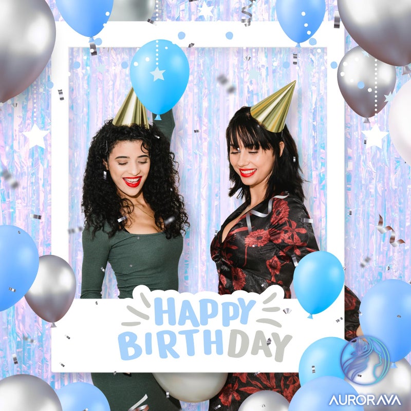 Aurorava 3.3 X 8 FT Foil Fringe Backdrop Curtains Party Supplies â€“ for Wedding Decor, Photo Booth, Streamers Party Decorations â€“ High Shine Ultra-Sparkly Back Drop Prom Decorations (Iridescent) - Image 4