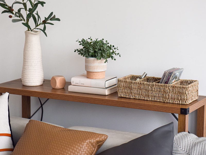 StorageWorks Small Baskets for Organizing  Wicker Baskets for Organizing with 4 Sections  Seagrass Baskets  Handwoven Desk Baskets for Shelves  Pantry  Coffee Bar  2 Pack - Image 3