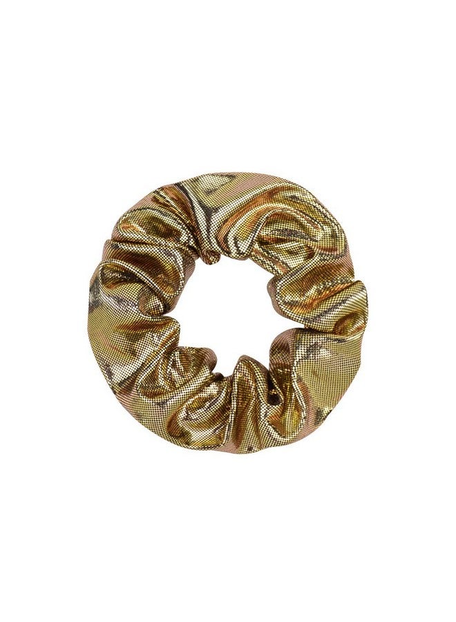 KOOMAGIC 12 Pcs Shiny Metallic Cheer Dance Hair Scrunchies For Thick Hair School Performance/Sports/Practice/Party/Gymnastics Scrunchie Ponytail Holder Wrist For Girls Cosplay Show (Gold) - Image 1