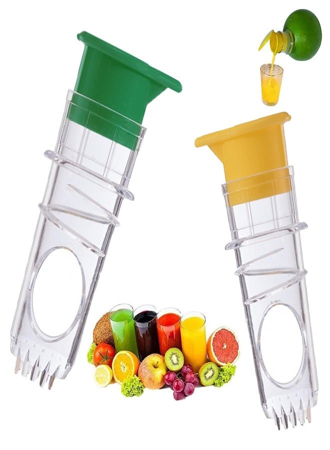 ZeriLion 2 Pack Screw Top Lemon Squeezer, Manual Lime Juicer & Compact Citrus Press, Handheld Juice Extractor with Lid for Cocktails & Drinks - Image 1