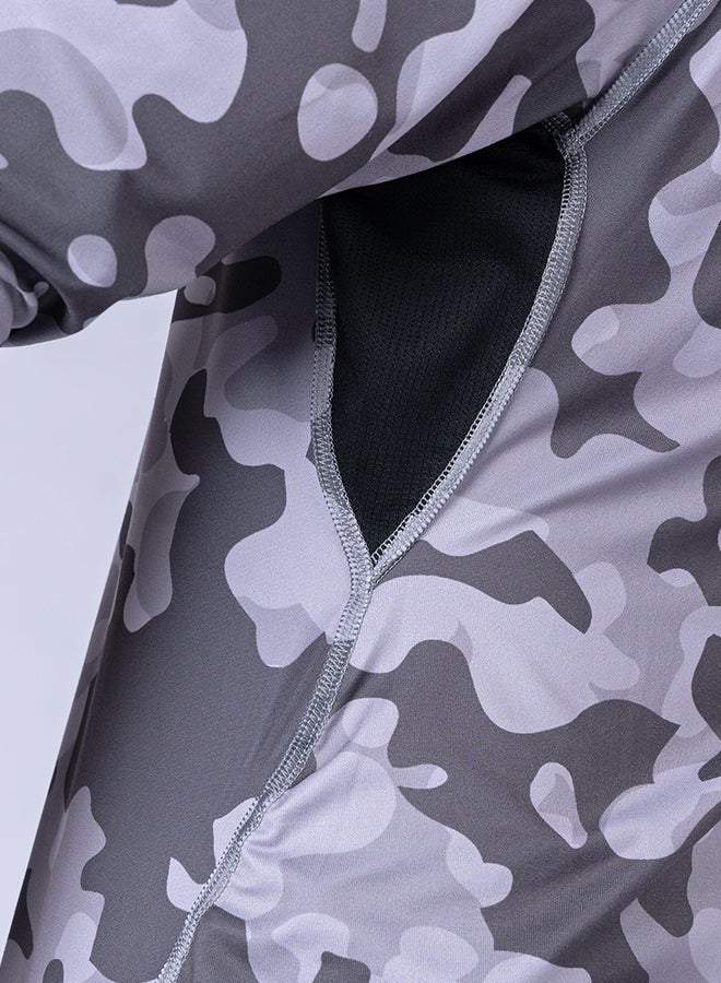 Ghost Unisex Long Sleeve Base Tee - Gray Camo - Image 2