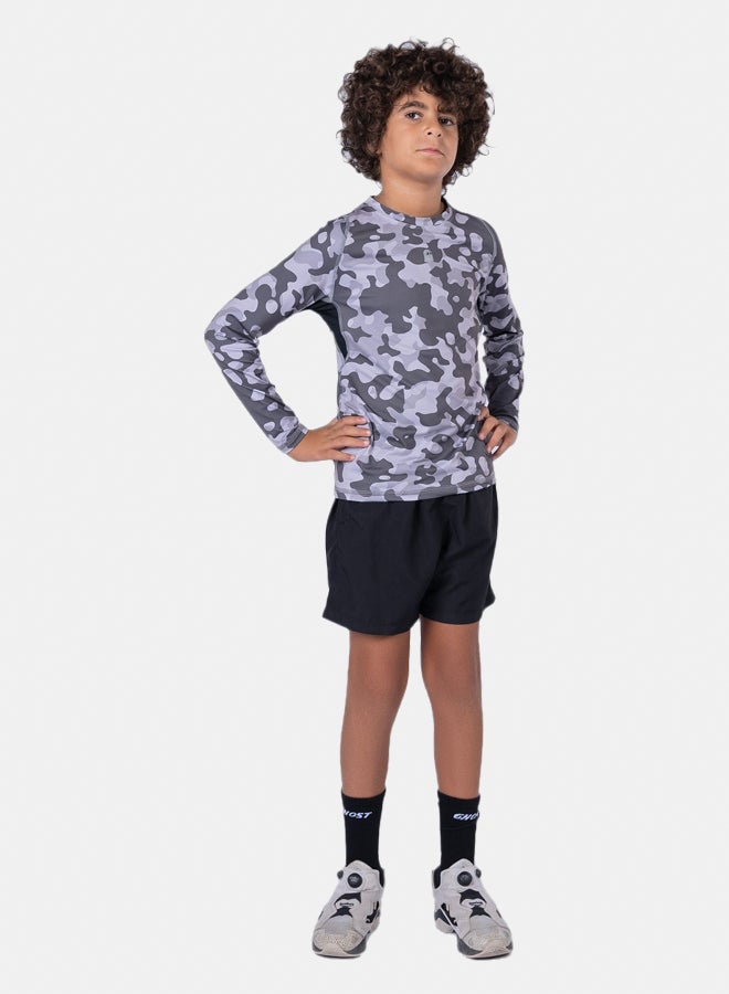 Ghost Unisex Long Sleeve Base Tee - Gray Camo - Image 1