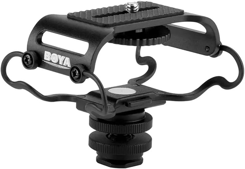 Boya BYC10 Universal Shock Mount for Digital Recorders LED Lights Wireless receivers  Microphones with 1420 Thread Black - Image 1