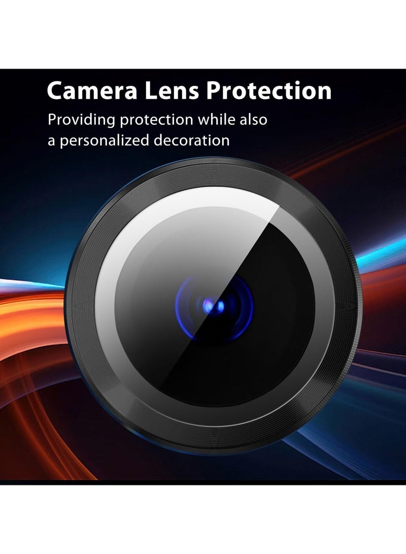 حامي عدسة الكاميرا لهاتف شاومي 14T، مقاوم للخدوش، وضوح عالي، زجاج مقسى فائق النحافة 9H مع حواف من الألمنيوم، غطاء عدسة معدني فردي (أسود) - Image 2