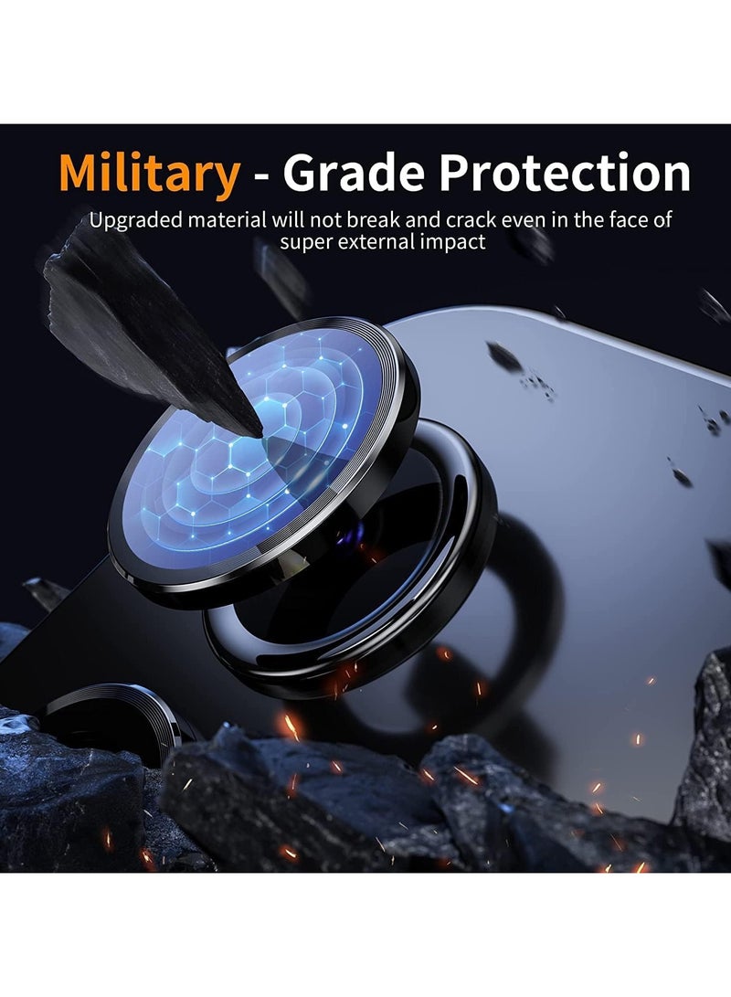 حامي عدسة الكاميرا لهاتف شاومي 14T، مقاوم للخدوش، وضوح عالي، زجاج مقسى فائق النحافة 9H مع حواف من الألمنيوم، غطاء عدسة معدني فردي (أسود) - Image 3