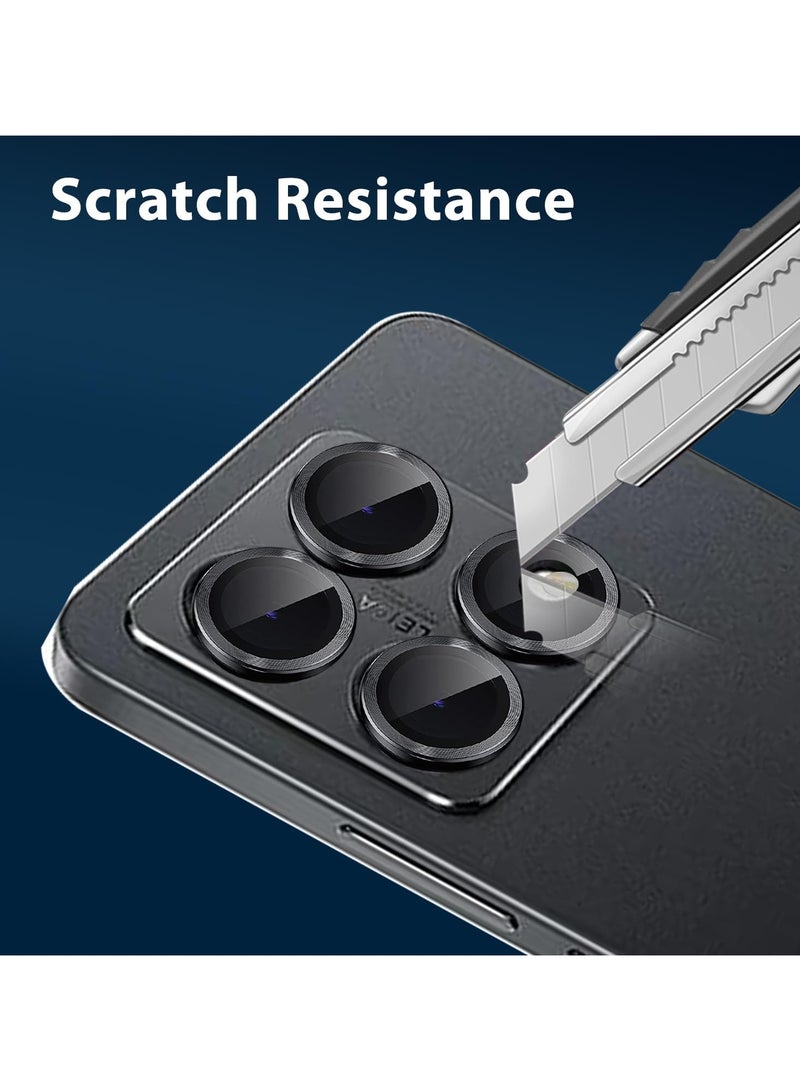 حامي عدسة الكاميرا لهاتف شاومي 14T، مقاوم للخدوش، وضوح عالي، زجاج مقسى فائق النحافة 9H مع حواف من الألمنيوم، غطاء عدسة معدني فردي (أسود) - Image 5