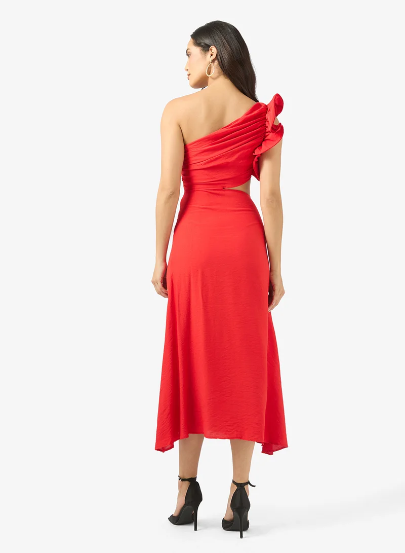 ELLA One Shoulder Dress With Waist Cut Out