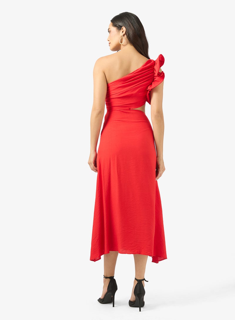 ايلا فستان بكتف واحد مع فتحة خصر - Image 2