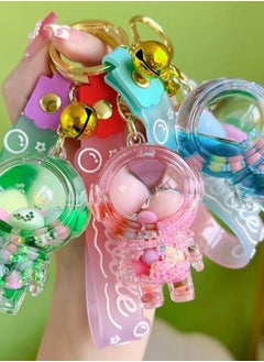1-PC Liquid Astronaut Space Robot Keychain Bike Keyring Best Friend Couple Jewellery Men's Fashion Car Key Chains Doll Black . Creative Acrylic Jelly Beans Keychain Liquid Quicksand Sequin Astronaut Key Ring for Women Couple Kids Bag Charm Keyfob Gifts