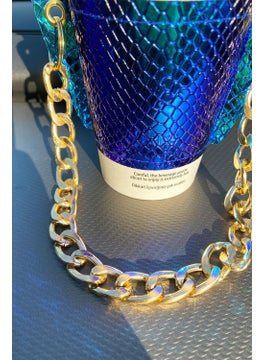 Bahels Women's Hologram Chain Coffee Cup Sleeve Leather Cup Holder  - Image 2