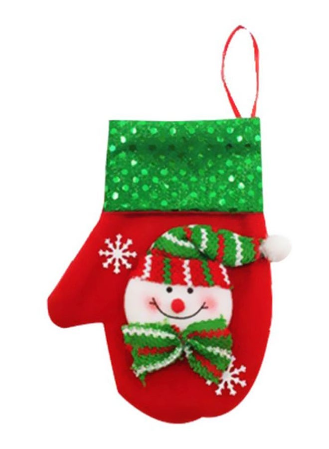 NIBEMINENT Snowman Glove For Tree Decoration Red/Green/White 9x16cm - Image 1