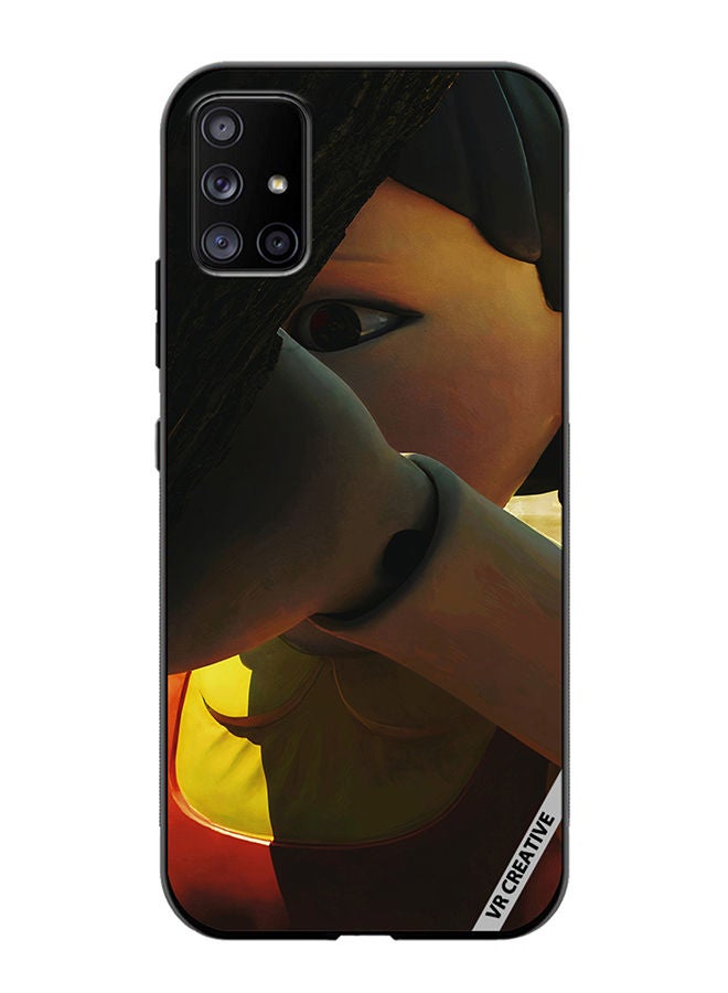 VR CREATIVE Protective Case Cover For Samsung Galaxy A51 5G Squid Game Girl Statue Design Multicolour - Image 1