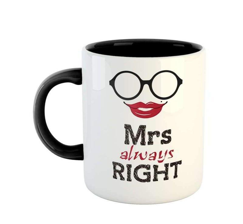ARTBUG Mrs Always Right Coffee Mug Best Gift for Wife Anniversary Birthday Girlfriend Valentine Gift for Wifey Black - Image 1