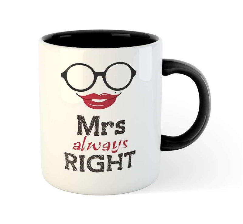 ARTBUG Mrs Always Right Coffee Mug Best Gift for Wife Anniversary Birthday Girlfriend Valentine Gift for Wifey Black - Image 2