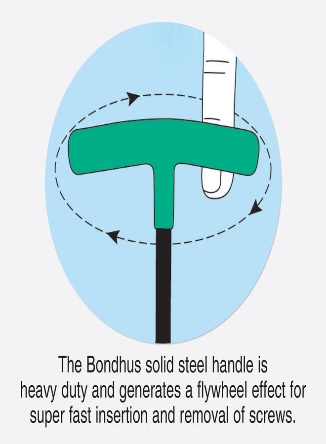 بوندهص مجموعة Bondhus 33034 من 8 مقابض على شكل حرف T، بأطوال متدرجة، مقاسات T9-T40 - Image 5