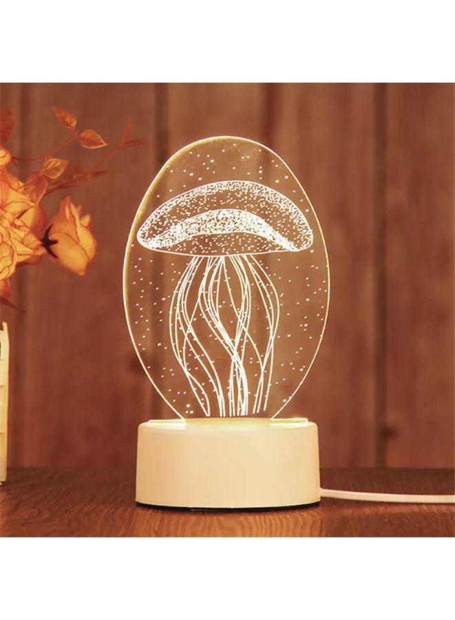 Fatio Jellyfish 3D LED Acrylic Night Light | USB & Battery Powered Bedroom Table Lamp | 20 x 20 x 11 cm - Image 2