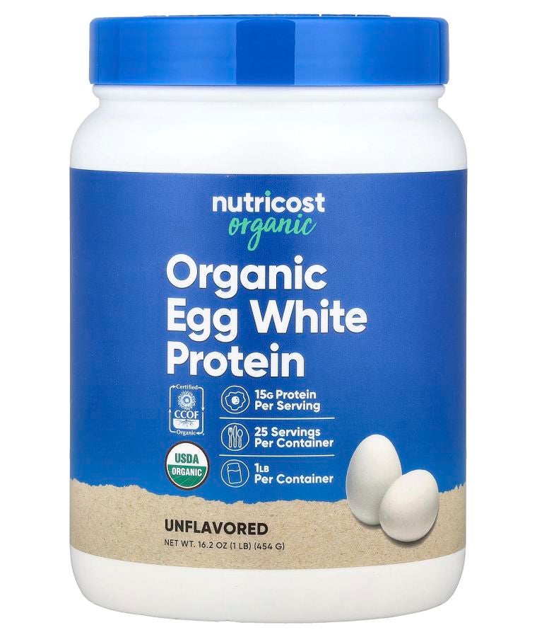 Nutricost Organic Egg White Protein Unflavored 1 lb (454 g)