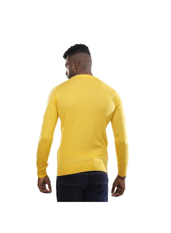 كوب سويت شيرت كاجوال رجالي بأكمام طويلة من كوب 3XL أصفر