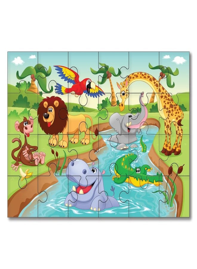 Khilonewale Wooden Animal Jigsaw Puzzle for Kids - 24-Piece Educational Puzzle Toy for Toddlers & Preschoolers