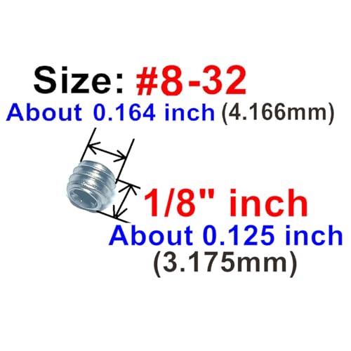 ZDingTech 50pcs Set Screws 8-32 x 1/8 inch 304 Stainless Steel Allen Head Hex Hexagon Socket Set Screws with 5/64 Allen Wrench,Set Grub Screws Hex Allen Head Socket Set Screws.(1/8" Length) - Image 3