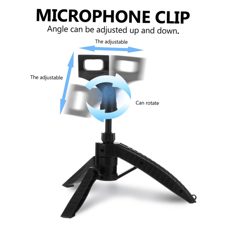 Adjustable Telescopic Microphone Stand Holder Table Support Stable Base Easy to Store - Image 3