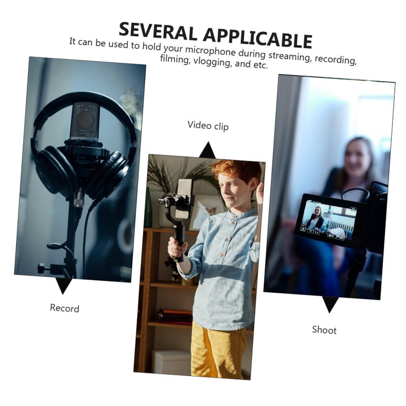Adjustable Telescopic Microphone Stand Holder Table Support Stable Base Easy to Store - Image 4