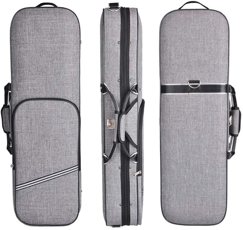 adm 44 Full Size Violin Case Oblong Violin Hard Case with Builtin HygrometerSuper Lightweight Portable with Carrying Straps