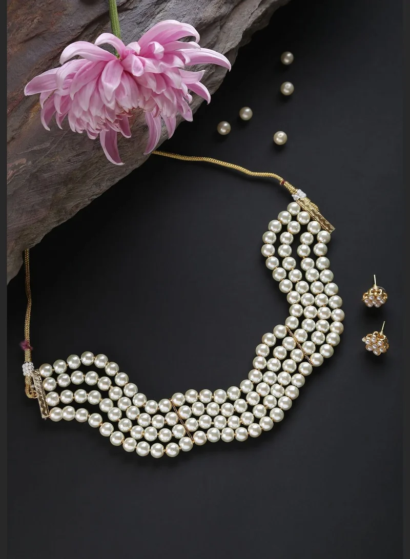SOHI Gold-Plated Contemporary Jewellery Set