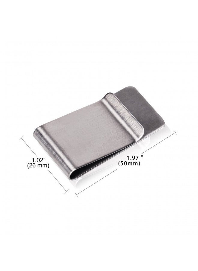 WAFJAMF WAFJAMF Small Pack of 2 Silver & Gold Men's Slim Money Clip Stainless Steel Credit Card Holder Pocket Cash Wallet (Silver + Golden) - Image 1