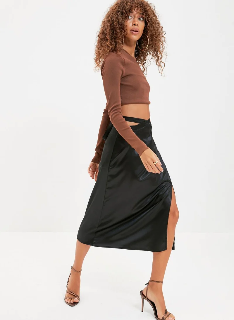 trendyol Side Split Midi Skirt